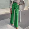 Pantalon Femme Polyvalent Style Western Taille Élastique Cuir Pour Femme Design Décontracté Mince Haut