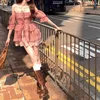 ステージウェア悲痛なピンク/ブラックのストラップドレス女性のワンショルダースタイルの妖精のスカートは髪の代わりに使用できます