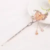 Hair Clips Exquisite Retro Butterfly Stick Colorful Crystal With Rhinestone Pendant Clip For Women's Accessories