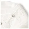 2023 여름 흰색 단색 자수 드레스 짧은 소매 둥근 목 무릎 길이 캐주얼 드레스 W3L044201