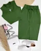Zweiteiliges Kleid Tow Piceses Outfits für Frauen Mode Einfarbig Ärmellose Crop Tops Casual Gürtel Rock Set Streetwear Weibliche Kleidung 230705