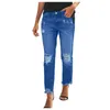 Jeans da donna Streetwear Pantaloni lunghi Denim da donna Colore sfumato Slim Fit Strappato Pantaloni taglie forti Vita quotidiana