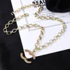 20 style C-Letter ccity Cuban Link Chain Pendant pearl Necklaces Brand Designer Necklaces for Women man Wedding Party Choker Jewelry 563