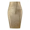 Skirts High Waist Maxi Bodycon Pencil Skirt Gold Black Silver Sexy Summer Short Mini Hip Dinner Party Club Faldas VD4099