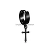 Dangle Chandelier 316L Edelstahl Kreuz Stern Fake Piercing Ohrringe Männer Punk Hypoallergen Nicht Piercing Clip On Hoop Für Wom Dhpty