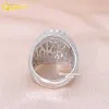 Novo design de luxo hip hop gelado prata banhado a ouro anel de noivado diamante moissanite para homens
