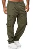 Pantalons pour hommes Pantalon cargo d'été Taille élastique Multi-poches Casual Combat Work Outdoor Fitness Sports Long S-4XL