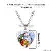 Pendentif Colliers Joyeux Noël En Forme De Coeur Collier Pour Femmes Hommes Renne Arbre Père Noël Cloche Bonhomme De Neige Chaînes Festival De La Mode Dh68N