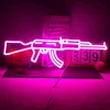 LED Wanxing Leuchtreklame Light Gun Custom Led AK 47 Super Coole hängende Kunst Nachtlampe Spielzimmer Shop Party Personalisierte Wanddekoration HKD230706