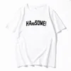 Hommes T-shirts Lettre T-shirt à manches courtes Hommes ins Loose Large White Summer Thin T-shirt Couple Short T