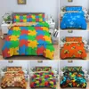 Ensembles de literie couleur mosaïque impression numérique Textile à la maison 3D conception géométrique vers le bas couverture de lit taie d'oreiller enfants adulte chambre Art ensemble