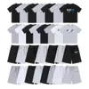 Männer Designer Trapstar London T-Shirt Brust Weiß-Blau Farbe Handtuch Stickerei Herrenhemd und Shorts Hochwertige lässige Straßenhemden Anzüge der britischen Modemarke