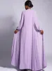 Roupa étnica Eid Muslim Abaya Para Mulheres Chiffon 1 Peça Outwear Cardigan Abayas Diamante Caftan Vestidos Kimono Robe