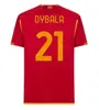 23 24 Maglia Romas Dördüncü 4. Futbol Jersey Kids Kit 2023 2024 Evde Üçüncü 3. Kırmızı Futbol Gömlek Kalsiyo Maglietta Tren Oyuncu Versiyonu Pellegrini Abraham