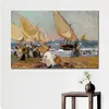 ビーチ絵画 そよ風の日の帆船 バレンシア ホアキン ソローリャ キャンバス アート 複製 手作り 高品質 壁装飾
