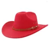 Boinas unissex fedora hat estilo étnico parecia western cowgirl woolen women