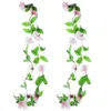 Fleurs décoratives 2 Pcs Porte Guirlande Linteau Faux Rose Rotin Botanique Décor Saint Valentin Accessoire Décoration Simulation Fleur Artificielle