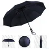 Guarda-chuva resistente ao vento dobrável automático guarda-chuva de chuva feminino auto luxo grande guarda-chuva à prova de vento chuva para homens revestimento preto 10 k guarda-sol r230705