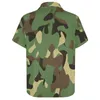 Chemises décontractées pour hommes vert Camouflage Blouses hommes armée Como imprimer hawaïen à manches courtes personnalisé Vintage surdimensionné vacances chemise cadeau