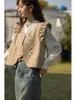 Coletes femininos terno colete jaqueta primavera e outono 2023 coreano casual casaco feminino sem mangas curto colete Veste Femme Q184