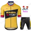 Conjuntos Ciclismo Jersey Conjuntos Niños Jumbo Visma TDF Set Eslovenia Bélgica Niños Niña Ropa Niños Road Bike Shirt Traje 230706