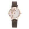 Montres-bracelets mode papillon femmes montres 2023 Simple montre à Quartz marron Vintage cuir dames horloge