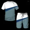 Survêtements pour hommes 2023 Impression 3D Short à manches courtes Costume T-shirt deux pièces et tendance décontractée pour femme surdimensionnée