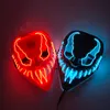 Party Maskers Ontwerp Lichtgevende Led Neon Cosplay Venom Film Masker Halloween Horror Gloeiende Maskerade Carnaval Kostuum Decoratie Prop 230705