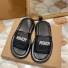 Роскошные летние женские тапочки Bur Женская обувь Flip Blat Bottom Rubber Gear Sandals Модные буквы ретро классические бриллианты полосатые ботинки пляжные бренд обувь 35-45