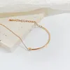 Länkarmband koreanskt enkelt rostfritt stål zirkoninlägg för kvinnor mode personlighet Romantisk guldpläterad par smycken