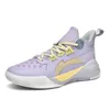 2023 New Mens Womens Basketball Shoes Anti Slip Youth Sneakers Breathable Casual Trainers Pink Purple White