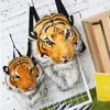 Plyschryggsäckar Plyschryggsäck Real Life Tiger leopard Panda Head Backpacker Skola Djurväskor Klädväska Leksaker Jul Födelsedagspresenter QB171 230705