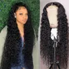 26Inch Curly Human Hair Wigs For Black Women Brazilian Hair Water Wave Wig 13x6 Transparent Lace Front Wigs