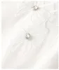 2023 Verão Branco Cor Sólida Vestido Bordado Manga Curta Decote Redondo até o Joelho Vestidos Casuais W3L044201