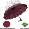 Paraplu's Ribben Opvouwbare paraplu Winddicht Compact Reizen Auto Grote regenparaplu's met polyester coating Ergonomisch handvat