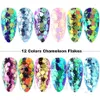 Nail Glitter Mirror Iridescent Nail Art Paillettes Holographique Mixte Hexagone Chunky Nail Glitter Powder Flakes Sparkly Spangles Manucure LAGB 230705