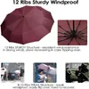 Guarda-chuvas Guarda-chuva dobrável à prova de vento Compact Travel Abertura/fechamento automático Grandes guarda-chuvas com revestimento de poliéster Alça FRE R230705