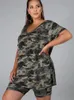 Women's Plus Size Pants Wmstar Two Piece Camo Clothing Shorts Set Matching Top and Summer Wholesale Direct 230705