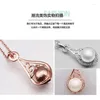 Pendentif Colliers Mode Cristal Creux Pipa Collier Chandail Chaîne Imitation Perle Goutte D'eau Bijoux De Mariée De Mariage