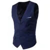 Heren Vesten Klassieke Formele Zakelijke Plus Size Mannen Effen Kleur Pak Vest Single Breasted Vest 230705