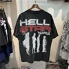 Дизайнерская модная одежда футболка Tshirts Hellstar Studios звуки изготовлены старые буквы с коротким рукавом мужская хип-хоп.