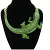 Choker Halloween Halsband Retro Stor Krokodil Set med Zircon Damkrage Kedja