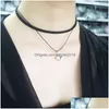 Chokers New Fashion Vintage Stretch Tattoo Choker Necklace Gothic Punk Grunge Henna Elastic Mti Color Jewelry For Women Drop Deliver Dhx7L