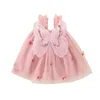 Girl Dresses Baby 3D Flower Applique Tulle Tutu Dress Sleeveless Summer Swing Beach Wedding Princess Party