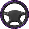 Steering Wheel Covers Dog Paws Purple Glitter Pattern Car Cover For Womens Girls Mens 15 Inches Anti-Slip Universal Truck Vans SUV