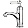 Bathroom Sink Faucets All Copper Single Basin Faucet Washbasin Cabinet Ceramic Handle And Cold