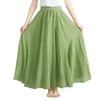 Skirts Women's Casual Dress Elegant Solid Color Long Skirt Elastic Waist Flowing Loose Fitting Saias Femininas Evangelicas