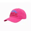 Ball Caps Корейская розовая красная вышитая бейсбольная шапка Лето на открытом воздухе универсальный мягкий топ регулируемый солнцезащитный солнцезащитный солнцезащитный