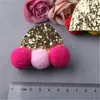 Grampos de cabelo 30 Pçs/lote Glitter Tecido Estrelas Fita Nó Laço Orelhas Bonitas Bola de Pele Redondo Decorado Orelha com Bling Botão Patch Adesivo Oranamento