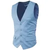 Heren Vesten Klassieke Formele Zakelijke Plus Size Mannen Effen Kleur Pak Vest Single Breasted Vest 230705